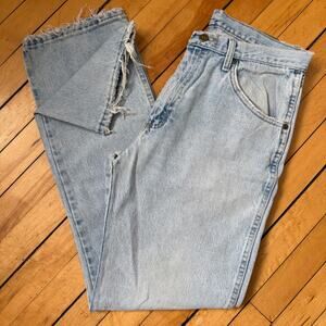 Vintage Wrangler 96501SL Jeans 32x32 Regular Fit Light Wash Distressed